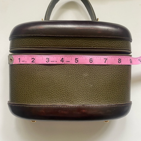 Vintage Olive Green and Brown Travel Purse Bag - Picture 6 of 7